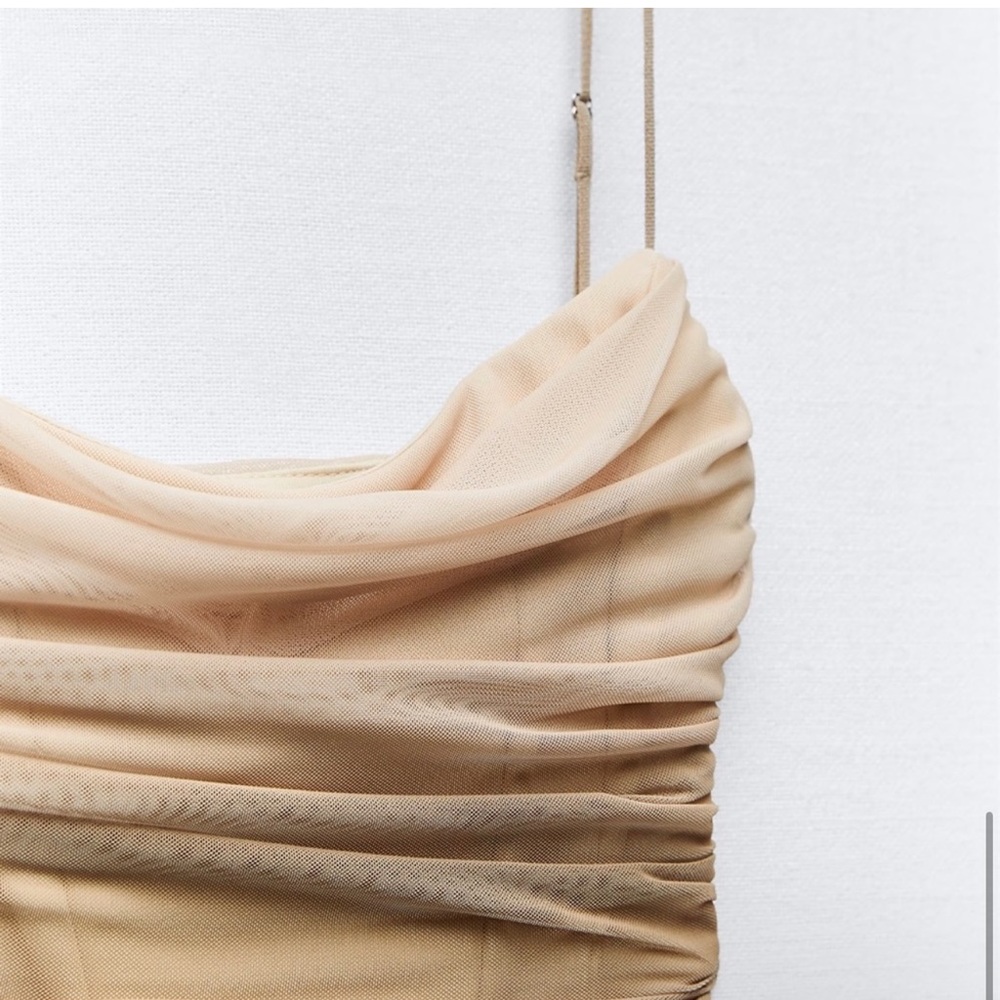 ZARA PRINT DRESS WITH TULLE - Picture 8 of 9